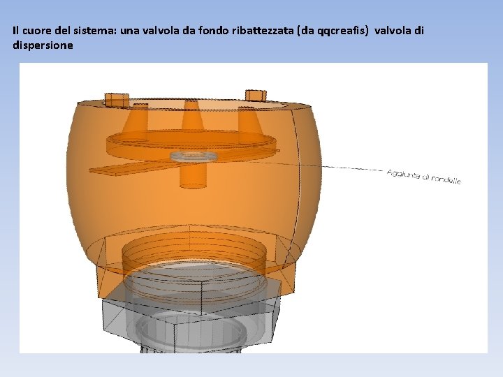 Il cuore del sistema: una valvola da fondo ribattezzata (da qqcreafis) valvola di dispersione