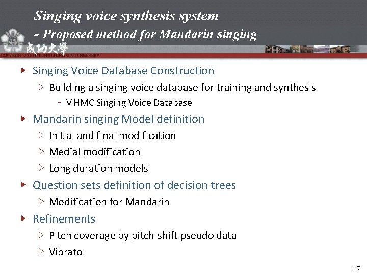Singing voice synthesis system - Proposed method for Mandarin singing Singing Voice Database Construction