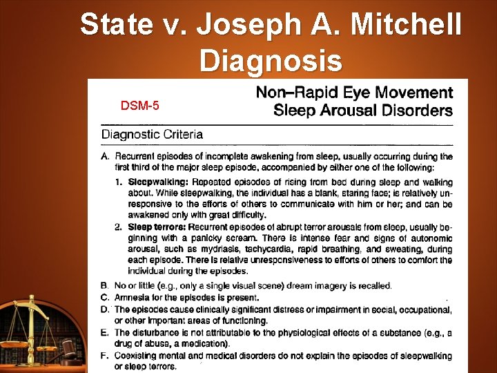 State v. Joseph A. Mitchell Diagnosis DSM-5 