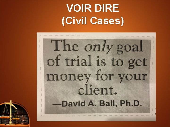 VOIR DIRE (Civil Cases) 