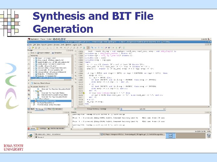 Synthesis and BIT File Generation 