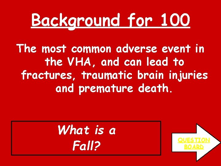 Background for 100 The most common adverse event in the VHA, and can lead