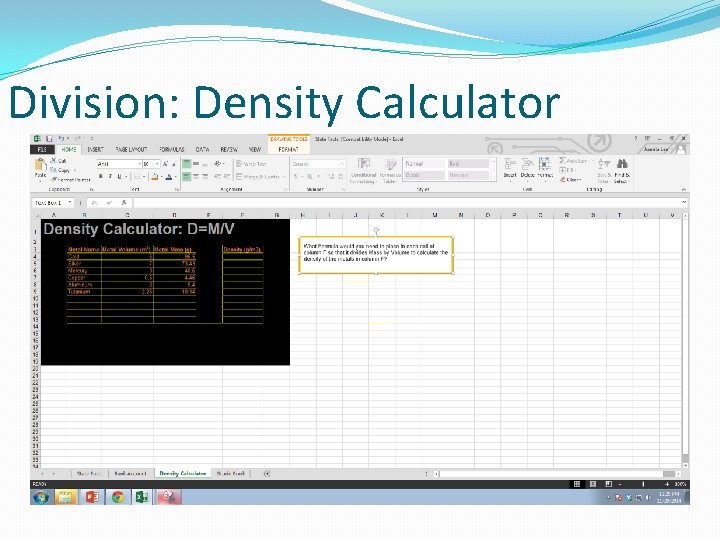 Division: Density Calculator 