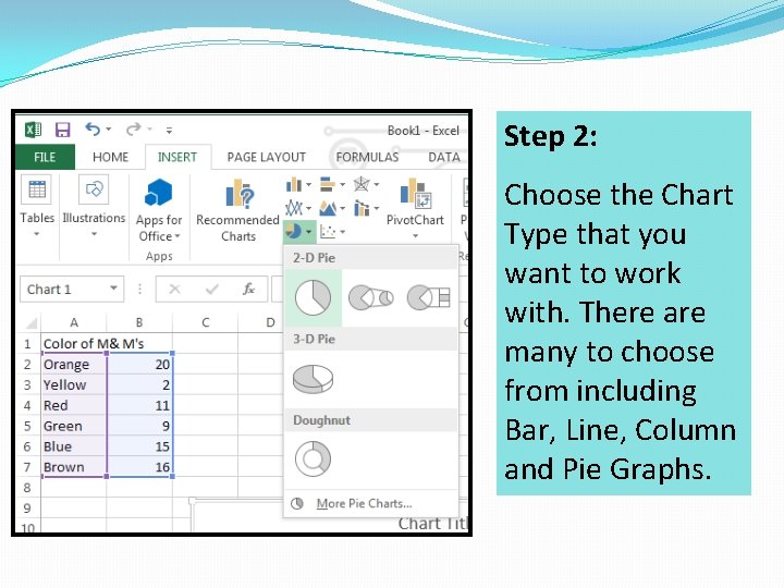 Step 2: Choose the Chart Type that you want to work with. There are