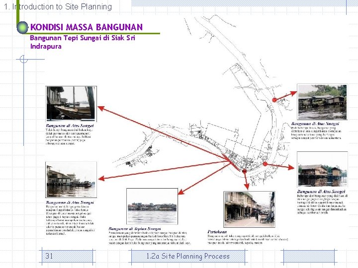 1. Introduction to Site Planning KONDISI MASSA BANGUNAN Bangunan Tepi Sungai di Siak Sri