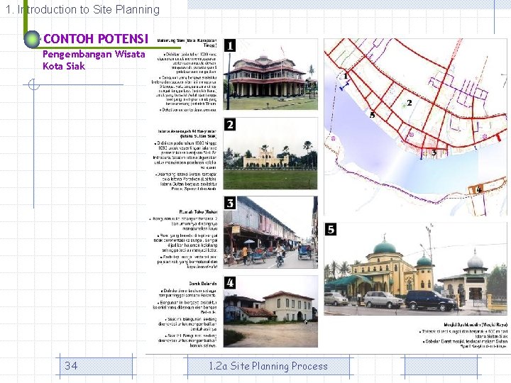 1. Introduction to Site Planning CONTOH POTENSI Pengembangan Wisata Kota Siak 34 1. 2