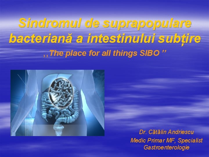 Sindromul de suprapopulare bacteriană a intestinului subțire , , The place for all things