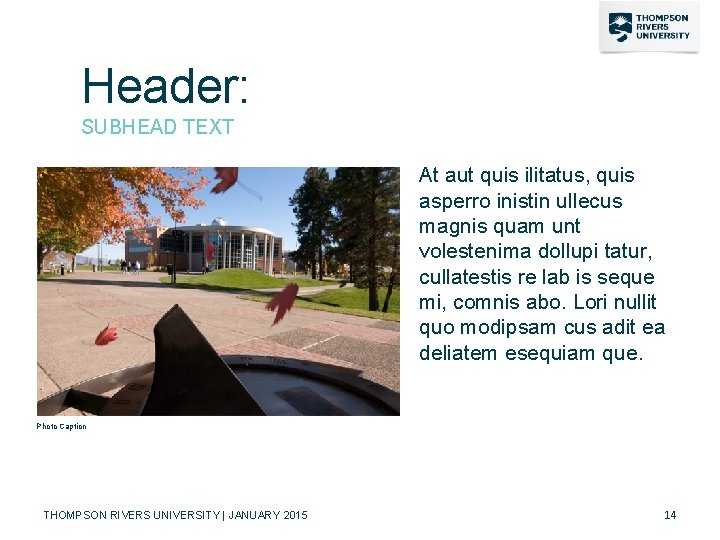 Header: SUBHEAD TEXT At aut quis ilitatus, quis asperro inistin ullecus magnis quam unt