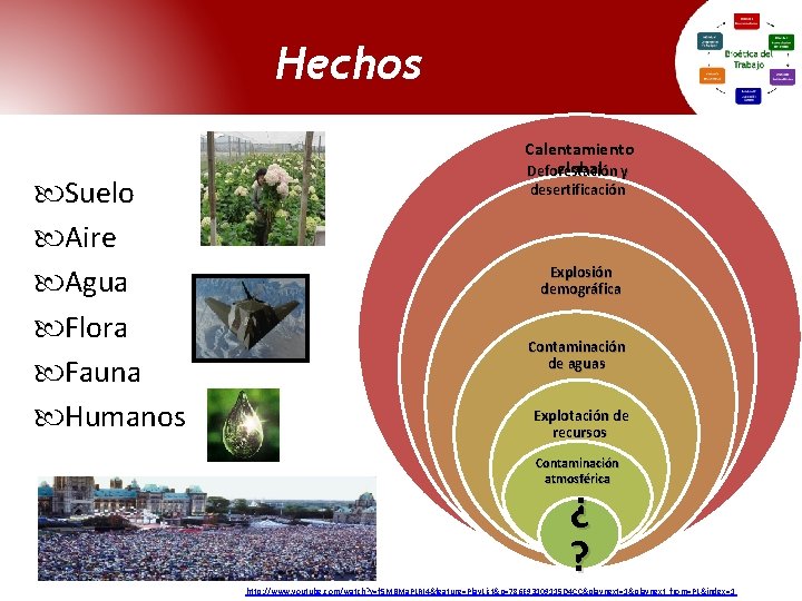 Hechos Suelo Aire Agua Flora Fauna Humanos Calentamiento global y Deforestación desertificación Explosión demográfica Hechos Suelo Aire Agua Flora Fauna Humanos Calentamiento global y Deforestación desertificación Explosión demográfica
