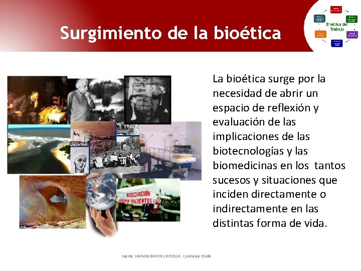 Surgimiento de la bioética La bioética surge por la necesidad de abrir un espacio Surgimiento de la bioética La bioética surge por la necesidad de abrir un espacio
