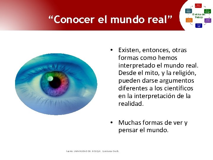 “Conocer el mundo real” • Existen, entonces, otras formas como hemos interpretado el mundo “Conocer el mundo real” • Existen, entonces, otras formas como hemos interpretado el mundo