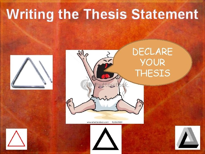 Writing the Thesis Statement DECLARE YOUR THESIS 