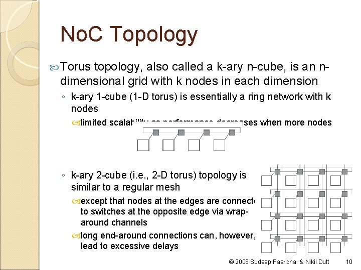 No. C Topology Torus topology, also called a k-ary n-cube, is an ndimensional grid No. C Topology Torus topology, also called a k-ary n-cube, is an ndimensional grid