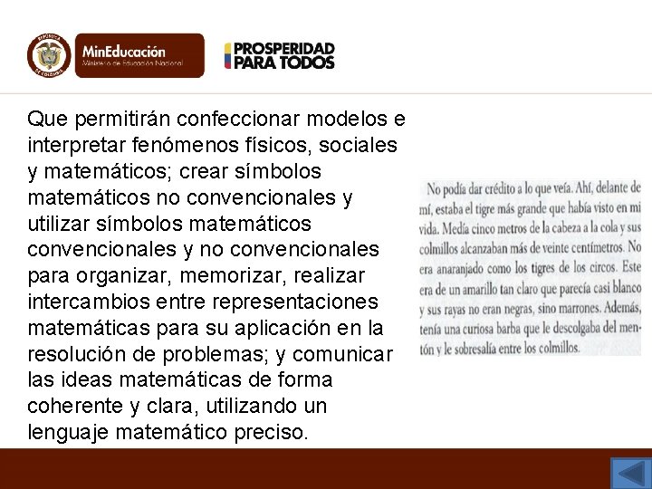 Que permitirán confeccionar modelos e interpretar fenómenos físicos, sociales y matemáticos; crear símbolos matemáticos Que permitirán confeccionar modelos e interpretar fenómenos físicos, sociales y matemáticos; crear símbolos matemáticos