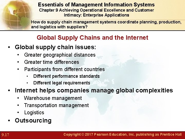 Essentials of Management Information Systems Chapter 9 Achieving Operational Excellence and Customer Intimacy: Enterprise