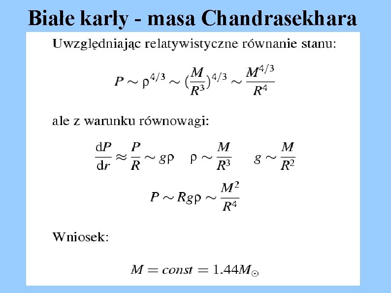 Białe karły - masa Chandrasekhara 