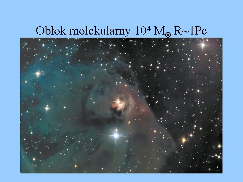 Obłok molekularny 104 M R~1 Pc 