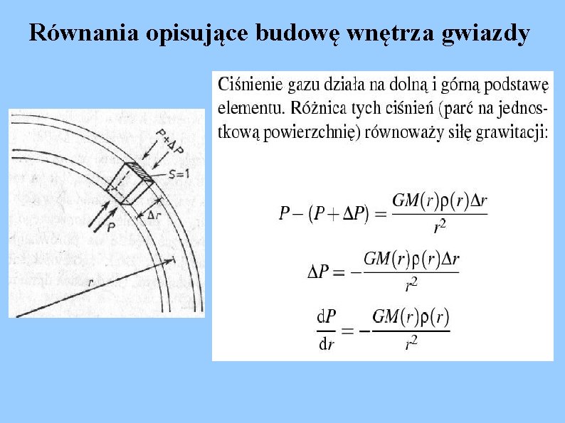 Równania opisujące budowę wnętrza gwiazdy 