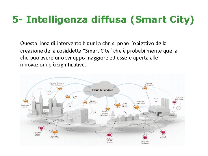 5 - Intelligenza diffusa (Smart City) Questa linea di intervento è quella che si