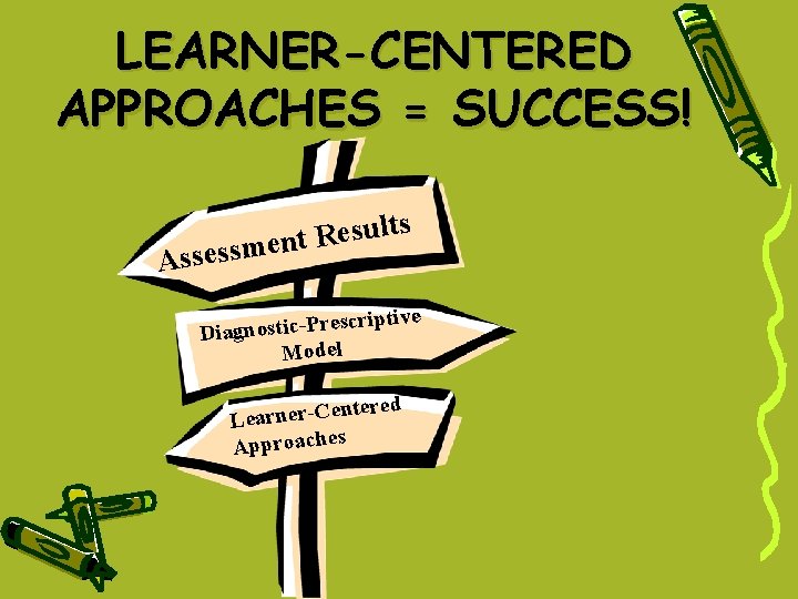LEARNER-CENTERED APPROACHES = SUCCESS! s t l u s e R t n e LEARNER-CENTERED APPROACHES = SUCCESS! s t l u s e R t n e