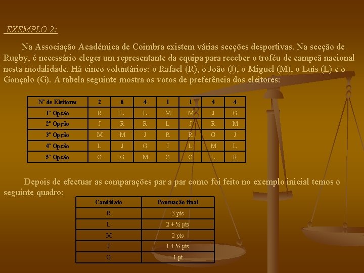 EXEMPLO 2: Na Associação Académica de Coimbra existem várias secções desportivas. Na secção de