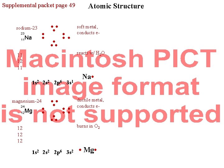 Supplemental packet page 49 sodium-23 23 11 Na • • • • 1 s