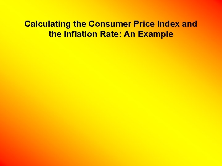 Calculating the Consumer Price Index and the Inflation Rate: An Example 