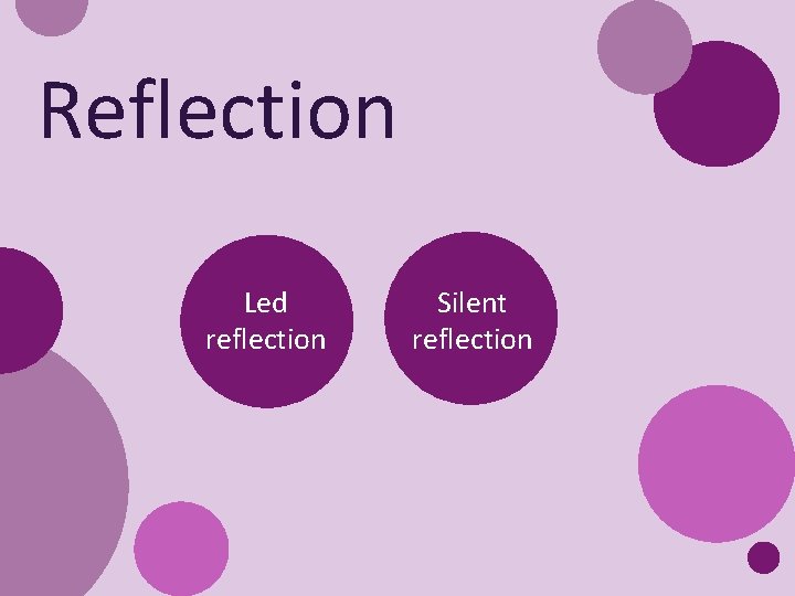 Reflection Led reflection Silent reflection 