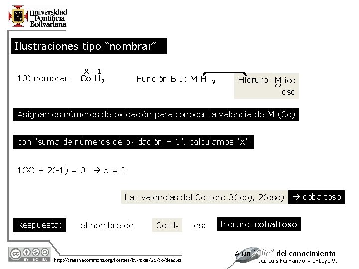 Ilustraciones tipo “nombrar” 10) nombrar: X-1 Co H 2 Función B 1: M H