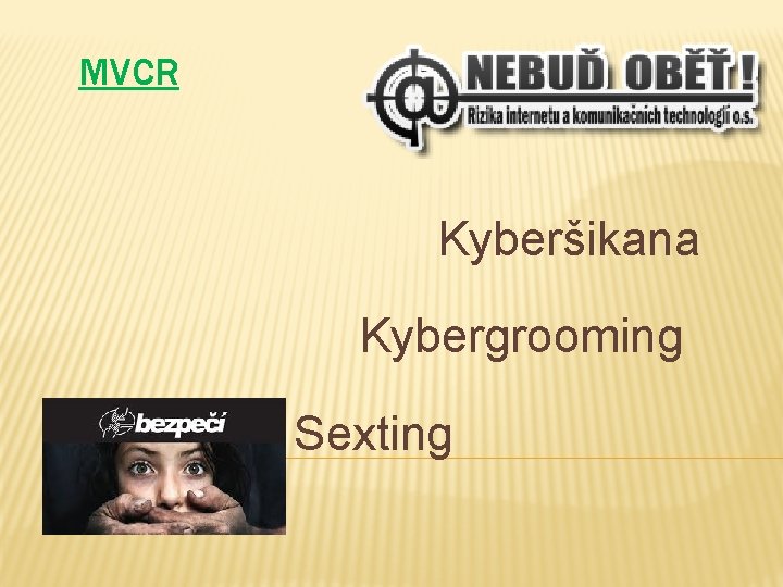 MVCR Kyberšikana Kybergrooming Sexting 