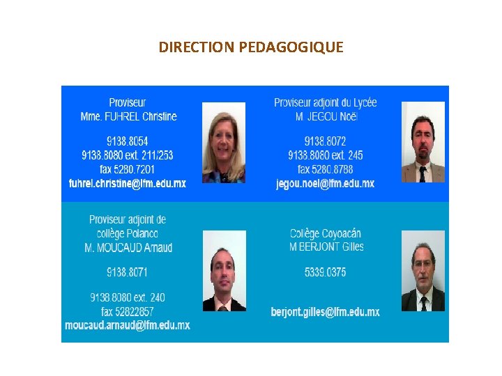 DIRECTION PEDAGOGIQUE 