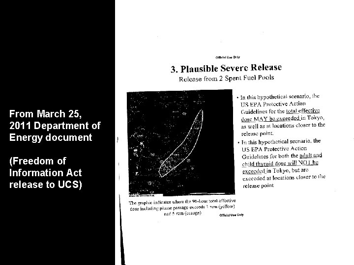 From March 25, 2011 Department of Energy document (Freedom of Information Act release to From March 25, 2011 Department of Energy document (Freedom of Information Act release to