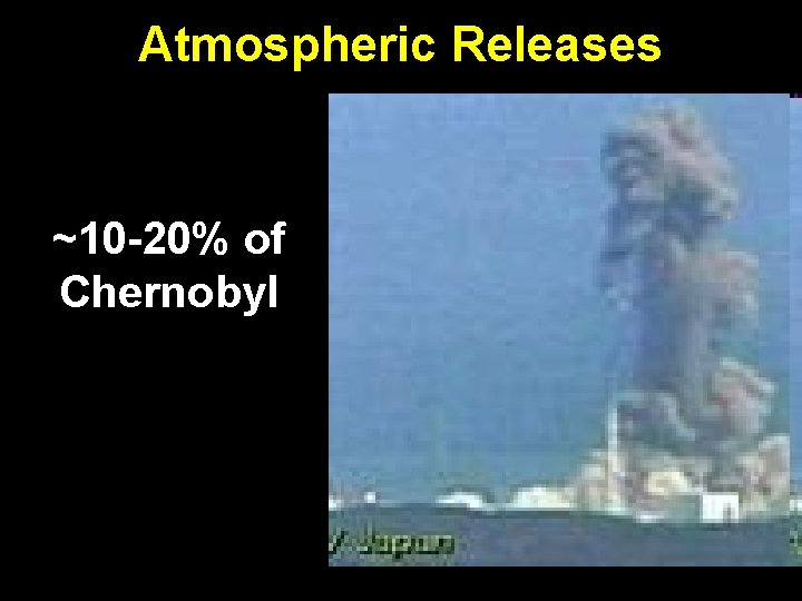 Atmospheric Releases ~10 -20% of Chernobyl Explosion of Unit 3 Atmospheric Releases ~10 -20% of Chernobyl Explosion of Unit 3