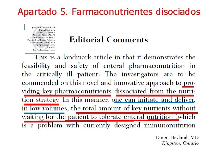 Apartado 5. Farmaconutrientes disociados 