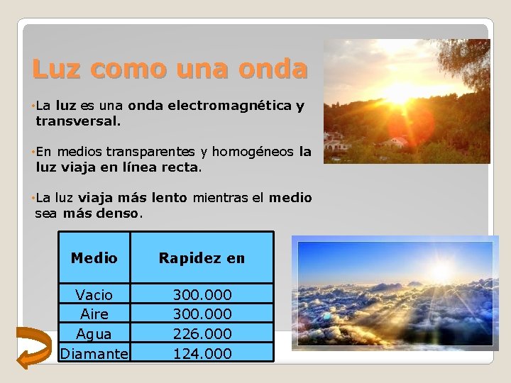 Luz como una onda • La luz es una onda electromagnética y transversal. • Luz como una onda • La luz es una onda electromagnética y transversal. •