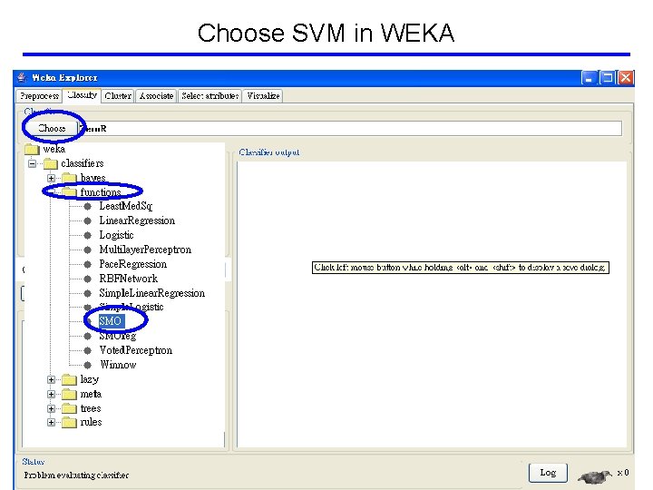 Choose SVM in WEKA 