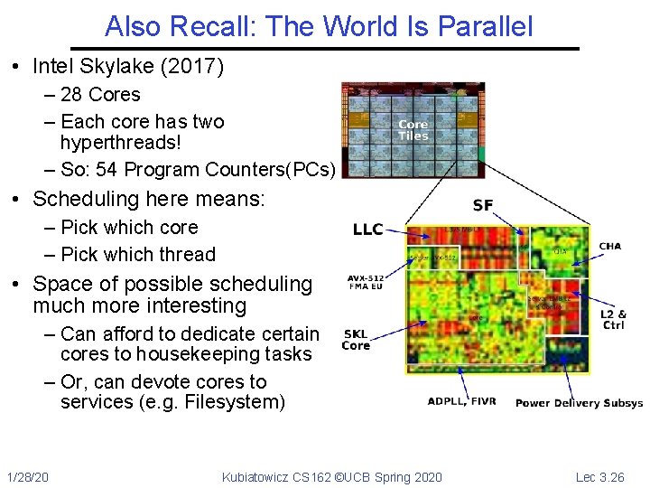 Also Recall: The World Is Parallel • Intel Skylake (2017) – 28 Cores –
