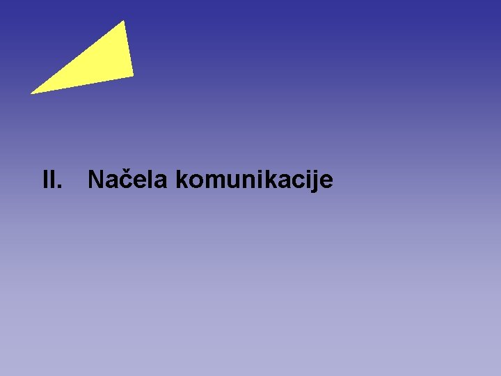 II. Načela komunikacije II. Načela komunikacije