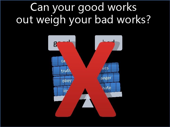 Can your good works out weigh your bad works? X good bad care truth