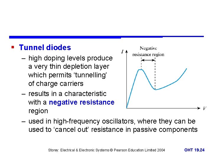 § Tunnel diodes – high doping levels produce a very thin depletion layer which