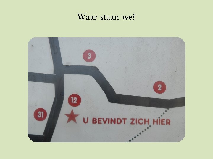 Waar staan we? Waar staan we?