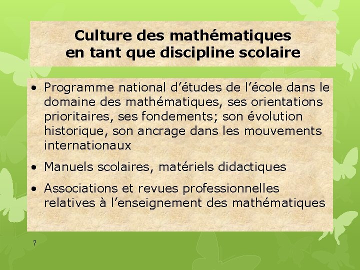 Culture des mathématiques en tant que discipline scolaire • Programme national d’études de l’école