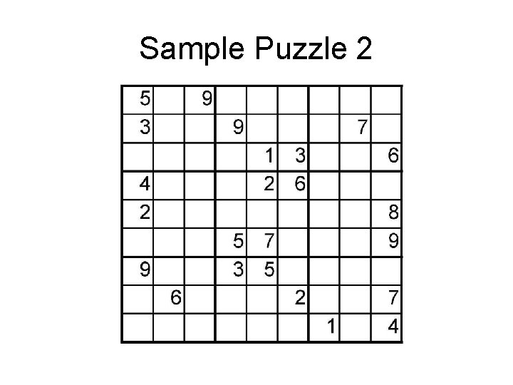 Sample Puzzle 2 Sample Puzzle 2