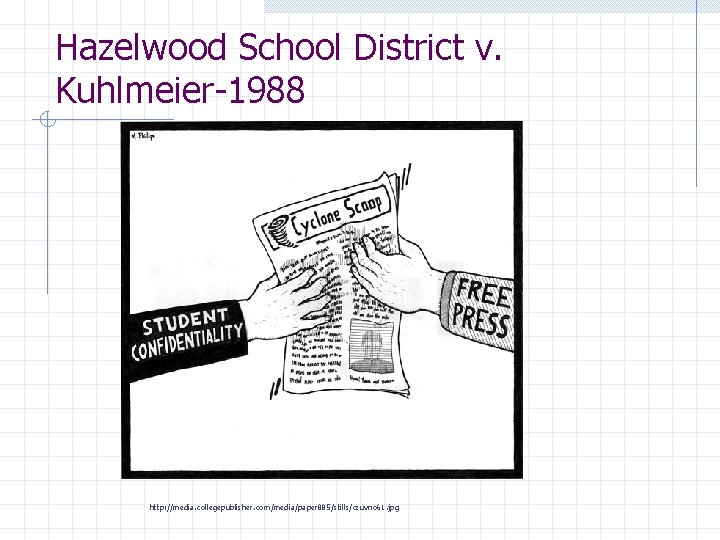 Hazelwood School District v. Kuhlmeier-1988 http: //media. collegepublisher. com/media/paper 885/stills/czuvno 61. jpg 