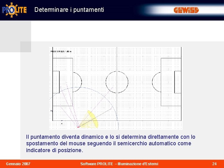 Determinare i puntamenti Il puntamento diventa dinamico e lo si determina direttamente con lo