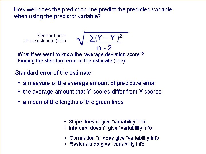 How well does the prediction line predict the predicted variable when using the predictor