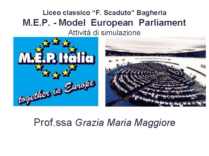 Liceo classico “F. Scaduto” Bagheria M. E. P. - Model European Parliament Attività di
