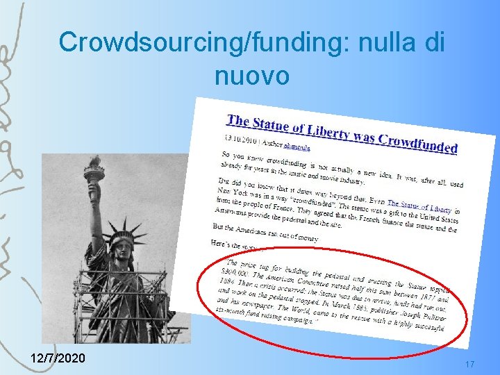 Crowdsourcing/funding: nulla di nuovo 12/7/2020 17 