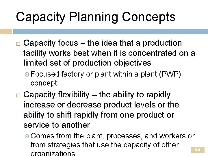 STRATEGIC CAPACITY MANAGEMENT Chapter Five Mc GrawHillIrwin Copyright