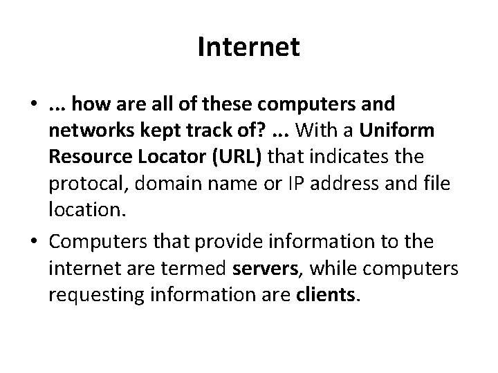 Internet • . . . how are all of these computers and networks kept Internet • . . . how are all of these computers and networks kept